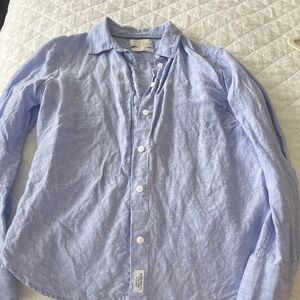 J. Crew Linen Light Blue Women's Button Down Shirt